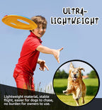 Dog Flying Disc Dog Flyer Toy for Fetch, Durable Nylon 9.5" Diameter with Soft and Thick Edges, Gentle on Teeth & Gums, Lightweight & Water Floating, Outdoor Play for All Breeds (C-Blue/Orange)