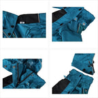 LOVELONGLONG Waterproof Dog Raincoat with Removable Hood – Outdoor Full Body Dog Jacket, Windproof Snowproof Shell Suit – All Season Pet Rain Gear Ocean Teal S+