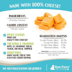 Raw Paws Freeze Dried Cheddar Cheese Treats for Dogs, 3-oz - Crunchy Dog Puffs Made in USA, Natural Dried Wisconsin Cheddar Bites - 100% Real Cheese Treats