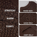 KYEESE Dog Sweater with Leash Hole for Small Dogs Male Warm Pullover with Reflective Yarn Soft Knit Pullover Boy Dog Coats Cozy Lightweight Thick Sweater Pet Indoor Outdoor Wear,Khaki,Small