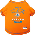 NFL Miami Dolphins Dog T-shirt Small. - Licensed Shirt for Pets Team Colored with Team Logos- Premium Stretchable Materials for the comfort of your Dog & Cat