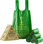 Ultra Thick & Deep RockRhino Dog Poop Bags for Large & XL Breeds | 4-Layer Interlocking Bottom | 100% Home Compostable, 0% Plastic | Vanilla-Scented | 60 Bags, Easy Open Tie Handles, Not for Scooper