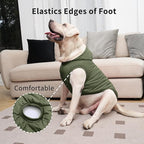 Extra Warm Dog Hoodie in Winter for Large Dogs Jacket Pet Coats with Hooded Green XXL