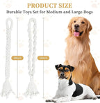 Dog Rope Toys for Large/Medium Aggressive Chewers, Tough Cotton Chew Toy, 18in Indestructible, Tug of War Dog Pull Rope Teeth Cleaning (2 pack-18Inch)