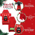 PETCARE Dog Christmas Sweater Red Ugly Funny Cute Cartoon Reindeer Cat Sweaters Jumper Holiday Dog Clothes Puppy Sweaters for Small Medium Large Dogs Fall Winter Outfits Xmas Dogs Costume,X-Large