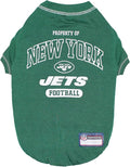 NFL New York Jets Dog T-shirt Medium. - Licensed Shirt for Pets Team Colored with Team Logos- Premium Stretchable Materials for the comfort of your Dog & Cat