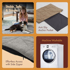 Dog Heating Pad (31"x20") - Waterproof Electric Heated Mat & Pet Bed for Indoor and Outdoor Use, Chew Resistant Cord, Machine Washable Cover with Wheat Pattern Quilting, for Cats and Pets