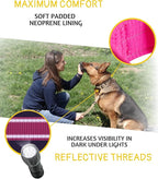ADITYNA Heavy Duty Reflective Pink Dog Collar with Handle - Wide, Neoprene Padded for Large Female Dogs - Tactical, Durable, Comfortable for Walking, Training, Hiking