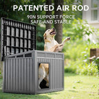 DRATO Dog House for Both Indoor and Outdoor with Weatherproof Roof Removable Floors for Medium to Large Dogs Interior Space (Gray, Large (42.87 * 32.95 * 31.61''))