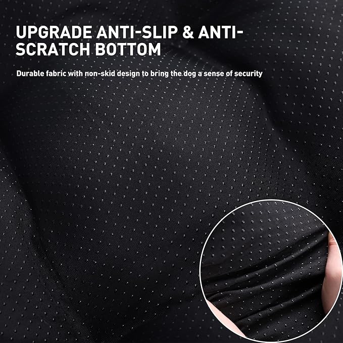 KSIIA Washable Dog Bed Anti-Slip Dog Crate Beds Deluxe Plush Kennel Pad Comfy Pet Sleeping Mat for Small Dogs, 23" x 18", Black