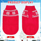 Warm Winter Pink Dog Sweater - Cold Weather Pet Clothes for Small Medium Large Dogs Indoor Outdoor, Soft Classic Knit Puppy Apparel Coat, Red, XL