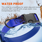 Dogline Biothane Waterproof Dog Collar with Quick Release Buckle Strong Coated Nylon Webbing with Odor- Proof for Easy Care Easy to Clean Fits Small Medium or Large Dogs, Royal Blue 3/4" W 12-19" L