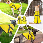 Mosucoirl Dog Raincoat Waterproof Dog Hoodie Reflective Dogs Raincoat Hooded Adjustable Rain Jacket for Small Medium Large Dogs Puppies Doggie (Yellow, XXL)