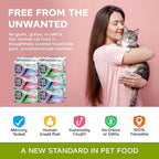 Pure Cravings Pate, Canned Wet Cat Food, 100% Mercury-Tested, Moist Can Fish, Grain-Free Protein, Non-GMO, Variety Pack of 12-3X Tuna/Salmon, 3X Tuna/Pumpkin, 3X Tuna/Sardine, 3X Salmon/Sardine