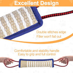 ToLanbbt Dog Tug Toy Bite Jute Pillow Pull Toy with 2 Strong Handles Perfect for Tug of War, Puppy Interactive Play, Tear Resistant Bite Training for Small Medium Large Dogs (Blue-Rhombic)