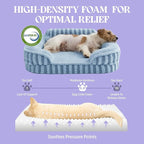 LE SURE Cute Dog Beds for Extra Large Dogs, Orthopedic Waterproof XL Pet Bed with Sides, High Back Non-Slip and Egg-Crate Foam Big Dog Couch Sofa with Washable Removable Cover, Blue
