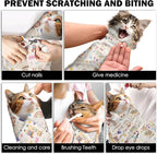 27.6"Cat Grooming Wrap, Self Adhesive Cat Wrap for Cutting Nails, Anti-Escape Calming Cat Swaddle Wrap for Medicine Ear Cleaning, Alpaca Anti-Scratch Cats Burrito Restraint Blanket, Pet Tool(6-10 lbs)