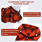 Koneseve Dog Shirt Plaid Dog Clothes for Medium Large Dogs Boy Girl Soft Pet T-Shirts Breathable Outfit Adorable Costume Grid Clothing Birthday Thanksgiving Christmas Sweater Apparel (Red#1; 7XL)