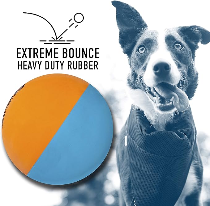 Franklin Pet Supply Co. High Bounce Fetch Balls for Dogs - Multi Colored Bounce Balls - Bouncy Rubber Pet Toys for Park + Beach - 3 Pack