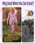 32” Pooper Scooper for Large Dogs Long Handle Pet Poop Scoop Heavy Duty Dog Poop Picker Upper for Yard Grass Gravel Dirt Sand