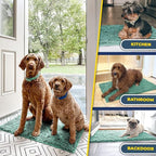 Muddy Mat® AS-SEEN-ON-TV Highly Absorbent Microfiber Door Mat and Pet Rug, Non Slip Thick Washable Area and Bath Mat Soft Chenille for Kitchen Bedroom Indoor and Outdoor - Seafoam Green 24" x 96"