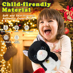 Plush Cat Stuffed Animal Interactive Robot Toy, LED Robotic Cat Barking Meow Kitten Touch Control, Electronic Cat Pet, Robot Kitty Toys, Animated Toy Cats for Girls Baby Kids