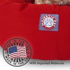 Majestic Pet 32 Inch Bagel Calming Dog Bed Washable – Cozy Soft Round Pet Bed with Spine Support for Dogs to Rest their Head - Fluffy Donut Puppy Bed 32x23x7 (Inch) - Medium – Red