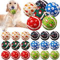 Civaner 18 Pcs Christmas Squeaky Tennis Balls for Dogs 2.5 Inch Bulk Dog Toys Ball for Small Medium Large Dogs Puppy Chew Teething Toy Interactive Training Xmas Gifts Stocking Stuffers (Candy)