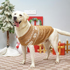Warm Winter Dog Sweater - Cold Weather Pet Clothes for Small Medium Large Dogs Indoor Outdoor, Soft Classic Knit Puppy Apparel, Khaki, L