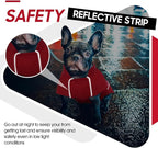 ROZKITCH Dog Raincoat Jacket, Waterproof Windproof Winter Coat with Fleece Liner and Leash Hole Reflective Strip for Large, Adjustable Poncho Vest for Outdoor Hiking Travel Red XL