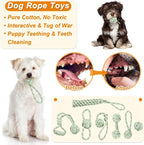 24 Pack Puppy Chew Toys, Dog Teething Toys with Storage Bin, Dog Rope Toys and Squeaky Toys for Boredom, Interactive Dog Toys for Small & Medium Breeds