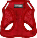 Best Pet Supplies Voyager Step-in Air Harness - All Weather Mesh, Reflective, No Pull Harness for Dogs, Cats - Secure with Hook & Loop Fastener, Buckle, Double D-Rings - Red, L