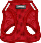 Best Pet Supplies Voyager Step-in Air Harness - All Weather Mesh, Reflective, No Pull Harness for Dogs, Cats - Secure with Hook & Loop Fastener, Buckle, Double D-Rings - Red, L