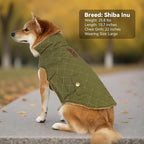 Dog Winter Coat, Warm Dog Jacket Windproof Waterproof Pet Cold Weather Coats for Small Dogs, Turtleneck Fleece Lined Dogs Clothes with Leash Hole, Green Medium