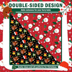 SCENEREAL Christmas Dog Bandanas 2 Pack, Puppy Xmas Santa Claus Elk Triangle Bibs Handkerchief, Reversible Holiday Dog Bandana for Boy and Girl, Premium Pet Scarf for Small Medium Large Dogs L