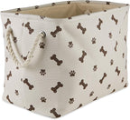 Bone Dry Pet Storage Collection Paw and Bone Print, Medium Rectangle, 16x10x12, Dark Brown