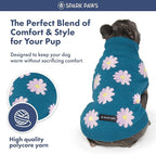 Spark Paws Knit Dog Sweater – Ultra Soft Warm Winter Dog Sweater for Small, Medium & Large Dogs – Stretch Fit Pet Sweater for French Bulldog, Pitbull, Girl & Boy Dogs Jacket, (Flower,XL)