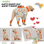 LovinPet Large Dog Pajamas, Anti Licking, Recovery Suit, Lightweight Jurassic Knit, UV for Large Dogs/L