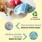 Squeaky Dog Toy, Interactive Plush Hide & Seek Puzzle Toys for Small Medium Large Dogs – Treat Dispenser 4-in-1 Durable Chew Toy, Dog Birthday for Dog Gifts (Trash Can)
