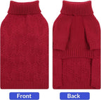 ASENKU XXXXL Dog Sweaters for Large Dog Girls Boys, Pullover Turtleneck Knitted Big Doggie Sweatershirt for Female Male, Doberman Great Dane Sweater for Extra-Large Breed Dogs, Red 4XL