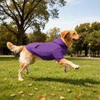 Basic Dog Hoodie Sweatshirts, Pet Clothes Hoodies Sweater with Hat and Leash Hole, Soft Cotton Outfit Coat for Large Medium Small Dogs, Purple (Small)