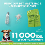 Lavender Scented Dog Poop Bags w/Dispenser, 80% PCR Eco-Friendly Materials, 9” x 13” Extra Thick Leak Proof Waste Bag for Pet, Doggy Bag Refill Rolls, Versatile Dog Waste Bags, 600 Counts