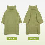 Queenmore Turtleneck Long Sleeve Knitted Sweater with Check Pattern, Fall Winter Warm Sweaters for Small to 3XL Dogs & Cats, Green