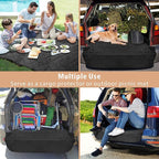 F-color SUV Cargo Liner for Dogs - Waterproof Pet Cargo Liner, Comfort Dog Cargo Cover with Bumper Flap Protector, Scrachproof Non-Slip Universal Fit SUVs Sedans Trunks Vans, Black