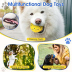 VINGVO Large Dog Balls Tennis Ball Toys 4 PCS Dogs Toys for Aggressive Chewers, 3" Teething Chew Toys Water Floating Ball Toy Bouncy Fetch Balls for Large Medium Small Dog and Puppies (4 Mix)