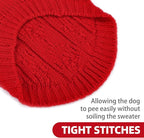 PUPTECK Dog Sweater, Turtleneck Warm Knitted Pullover Coat, Thick Cable Knitwear Clothes in Winter, Pet Apparel Outfits for Small Medium Dogs, for Cold Weather Indoor & Outdoor, Red SM