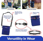 Dog Treat Pouch, Durable Oxford Polyester, No-Spill Magnetic Closure, Treat Pouches for Pet Training with Metal Clip, Waist Belt, Adjustable Strap, Poop Bag Dispenser (Navy Blue)