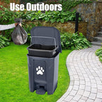 Pooper Scooper for Large Dogs, Dog Poop Trash Can Outside with Long Handle Poop Scooper Set and 40 Waste Bags, Dog Waste Trash Can Odor Control with Removable Inner Bin for Yard Garden, Grey 20 L