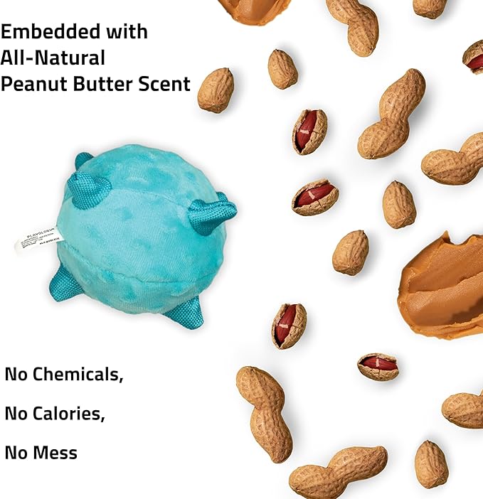 Playology Dog Toys | Puppy Toy Plush Sensory Ball for Dogs and Puppies for Dogs and Puppies | Jumbo Peanut Butter Scented Toy - Easy to Clean and Made from Non Toxic Materials