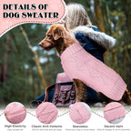 Dog Sweaters for Small Medium Large Dogs Girl, Soft Warm Turtleneck Pup Dogs Shirt, Double Knitting Collar for Outdoor Playing, Warm Dog Clothes (S,Pink)